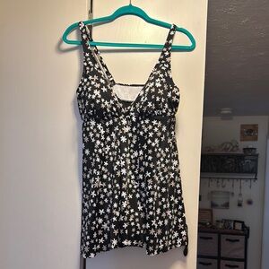 Floral Black and White Women's Swimsuit